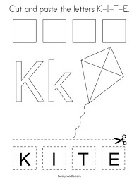 Push pack to pdf button and download pdf coloring book for free. Cut And Paste The Letters K I T E Coloring Page Twisty Noodle