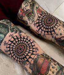 Double Knee Ditch Webs By Me Nicholas Adam Boston Ma Nickadamtattoo Traditionaltattoos