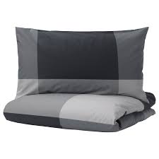 Brunkrissla Black Quilt Cover And 2 Pillowcases 200x200 50x80 Cm Ikea In 2020 Duvet Covers Bed Frame With Storage Quilt Cover