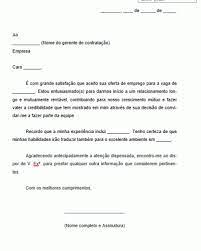 Carta Padrao Para Aceite De Oferta De Emprego