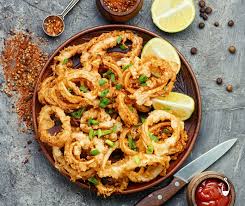 Seared scallops with leeks & lemon chilli butter. Caught Online Fried Parsley Calamari And Spicy Mayonnaise Based On Jamie Oliver S Party Squid Harissa Mayo This Dish Is Perfect For A Quick And Easy Meal Or Starter Crispy