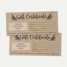 Kraft Gift Certificate Template Printable Gift Certificate Etsy In 2021 Gift Certificate Template Gift Card Template Printable Gift Cards