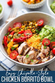 Easy Chicken Burrito Bowl With Homemade Guacamole Recipe Registered Dietitian Columbia Sc Rachael Hartley Nutrition