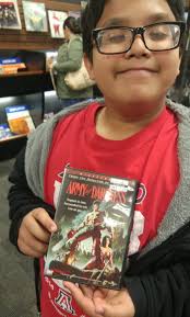 It's funny my daughter is scared of Resident Evil but asked for Evil Dead.  It's going