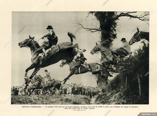 British Amazones Race 1927 Women Fox Hunting Club — Clipping