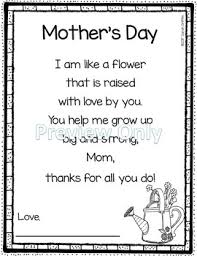 You are like a flower, a rose to be exact, or maybe like a brand new gate that never comes unlatched. Mothers Day Flower Poem Worksheets Teachers Pay Teachers
