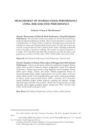 We did not find results for: Pdf Measurement Of Shariah Stock Performance Using Risk Adjusted Performance Al Iqtishad Jurnal Ilmu Ekonomi Syariah Academia Edu