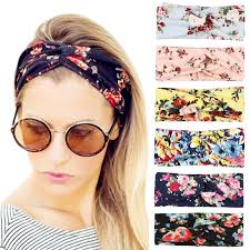 DRESHOW 6 Pack Women Headband Boho Floal Style Criss Cross Head Wrap  Elastic Hair Accessories