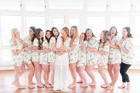 Bride And Bridesmaids Getting Ready Wear Bridesmaids Robes Bridesmaids Pajamas Bridal Robe Bridesmaid Poses Brides And Bridesmaids Bridesmaid Getting Ready