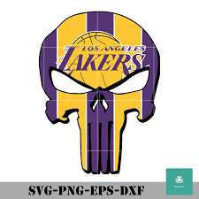 The lakers logo consists of the team name, los angeles lakers written in purple on top of a gold basketball. Los Angeles Lakers Logo Svg Lakers Skull By Donedoneshop On Zibbet