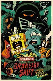 A parody of the hookman is used in spongebob squarepants, season 2, episode 16: New Mondo Poster Features Hash Slinging Slasher From Graveyard Shift Episode Of Spongebob Squarepants Daily D Cartoon Posters Mondo Posters Vintage Cartoon