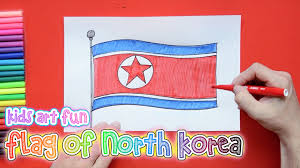 How To Draw And Color National Flag Of North Korea Flag Drawing National Flag Art For Kids