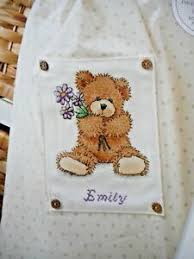 Details About Teddy Bear With Flowers Babys Name Delightful Cross Stitch Chart