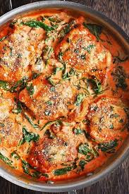 Make Skillet Chicken Thighs With Creamy Tomato Sauce Tonight Chicken Thights Recipes Boneless Chicken Thigh Recipes Chicken Recipes