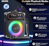 Amazon.com: HWWR Karaoke Machine with 2 Microphones ...