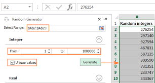Control the size of the words or how many syllables in each word. How To Generate Random Numbers In Excel Rand And Randbetween Functions