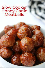 Slow Cooker Honey Garlic Meatballs Recipe Honey Garlic Meatballs Garlic Meatballs Party Food Meatballs
