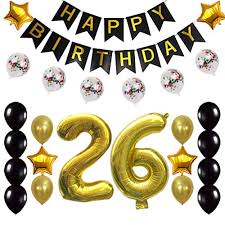 Make this milestone birthday one to remember with our range of 40th birthday party decorations. 26th Birthday Decorations Party Supplies Happy 26th Birthday Confetti Balloons Banner And 26 Number Sets For 26 Years Old Party Gold Buy Online In Mongolia At Mongolia Desertcart Com Productid 140473757