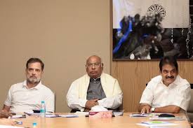 The Congress Working Committee (CWC) meeting held today at Indira Bhawan. Congress President Shri Mallikarjun Kharge, LoP Shri Rahul Gandhi, and other CWC members attended the meeting. 📍New Delhi