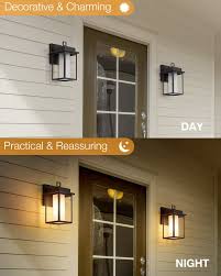 These farmhouse exterior colors are the definition of classic. Buy Laluz Rectangle Outdoor Light Fixtures Wall Mount Farmhouse Sanded Black Exterior Light Fixture With Frosted Glass Hollow Weather Proof Porch Light For Front Door Entryway Patio Garage Yard Online In Indonesia