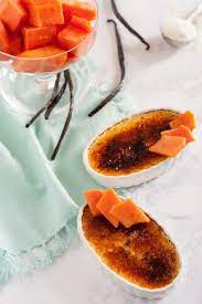 Boil the milk and once boiled add milkmaid, sugar and vanilla essence. Papaya Creme Brulee Goodie Godmother