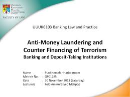 The amlatfa criminalizes money laundering and lifts bank secrecy provisions for criminal investigations involving 248 a few cases already are being investigated under this section and will be charged in due time. Anti Money Laundering And Counter Financing Of Terrorism