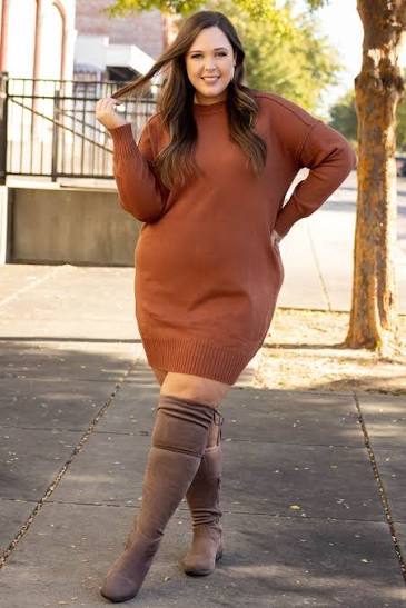 Plus Size Sweater Dress With Boots - Shop on Pinterest