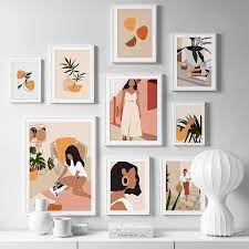 Beautiful minimalist print for your office or home. Abstract Fashion Vintage Girls Canvas Prints Wall Art Decor Prints Graphic Wall Art Wall Art Canvas Painting