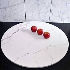 Marble Quartz Lazy Susan Turntable Rotating Serving Tray Large Dining Table Centerpiece 34 Inch Marble Lazy Susan Large Dining Table Dining Table Centerpiece
