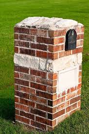 Brick mailbox with herringbone pattern and additional brick. Mason Brick Mason Stone Mason Masonry Columbia Sc
