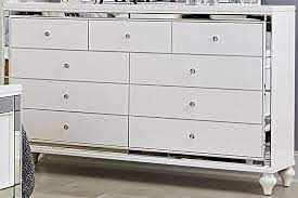 Alonza White Dresser In 2021 White Dresser White King Panel Bed White Nightstand