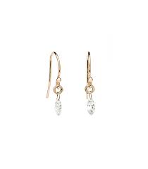 14kt yellow gold 1.00 ctw heart shape garnet earrings. Drilled Diamond Dangle Marquise