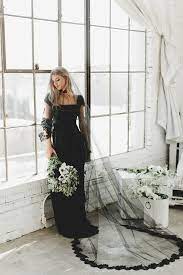 Spooky Chic Halloween Wedding Must Haves Black Bridal Veil Black Wedding Veil Gothic Wedding Dress
