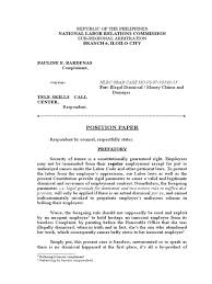 He won best position paper during the. Position Paper Of The Respondents With Nlrc Positivity Paper Employment