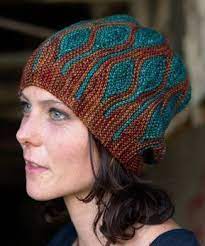 Knitting Pattern For Toph Slouchy Beanie Knit Flat Featuring Short Row Colorwork This Hat Is Knit Sideways Flat Knitting Knitted Hats Hat Knitting Patterns