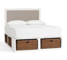 A platform bed with drawers provides smart, extra storage for your bedroom. Stratton Storage Platform Bed Montgomery Headboard With Baskets Pottery Barn