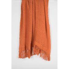 Luxury mohair wool feel rust burnt orange tartan check bed sofa blanket throw. 50 X60 Solid Throw Blanket Orange Rizzy Home Target