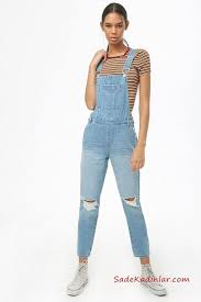 2019 Kot Tulum Modelleri Mavi Askili Yirtik Tulum Kahverengi Kisa Kol Cizgili Buluz Beyaz Converse Spor Ayakkabi Denim Overalls Moda Ve Moda Trendleri