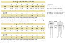 jacket measurements jackets for jasper