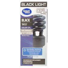 Great Value Cfl Light Bulb 14 Watt Spiral Lamp E26 Medium Base Non Dimmable Black Walmart Com Walmart Com