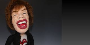 Li'l Mick Jagger needle felted caricature doll by Kay Petal Felt Alive Wool  Sculptures