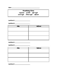 Comparing Quadrilaterals Chart Ccss Aligned 3 G A 1