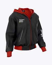 Women S Harrington Hooded Jacket Mockup In Apparel Mockups On Yellow Images Object Mockups Clothing Mockup Shirt Mockup Design Mockup Free