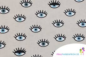 Stoff Mit Augen Als Meterware Fur Kissenbezuge Taschen Rucksacke Utensilos Dekostoff Wimper Auge Enamel Pins