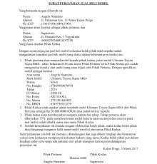 Contoh surat penjanjian kontrak rumah ii. Contoh Surat Perjanjian Jual Beli Mobil Yang Sah Suratkerja Com