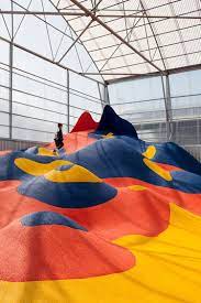 appelle moi papa creates colorful playground installation for pop up french restaurant urdesignmag playgrounds architecture urban playground playground design