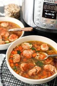Instant Pot Italian Turkey Meatball Soup Recipe Italian Turkey Meatballs Turkey Meatballs Easy Dinner Recipes