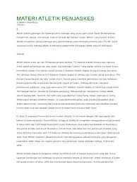 Berikut adalah soal penjaskes atletik. Materi Atletik Penjaskes Pdf