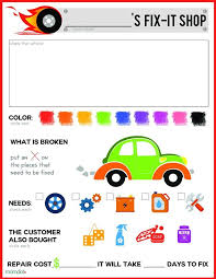 Mechanic Pretend Play Sheet Free Printable Dramatic Play Preschool Dramatic Play Printables Pretend Play Printables