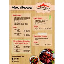 Kedai makan melayu lazimnya mempunyai banyak menu. Cetak Menu Makanan Resto Warung Makan Murah Shopee Indonesia